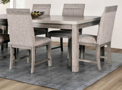 FM3597GY-T 7PC Dining set Transitional Style Gray/Stone Finish Gristalt Collection By Furniture of America