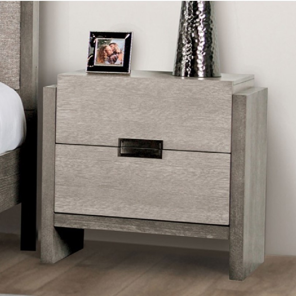 FM7597GY 5PC Queen Bedroom Set Stone Gray Finish Grimsby Transitional Collection by Furniture of America