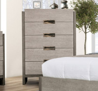 FM7597GY 5PC Queen Bedroom Set Stone Gray Finish Grimsby Transitional Collection by Furniture of America