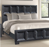 FM79011BK 5PC Queen Bedroom Set Modern Classic Style Weathered Black Finish Hatton Cross Collection by Furniture of America