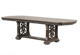 FM31002DB 7PC Dining set Double Pedestal Dark Brown Finish Promenade Collection By Furniture of America