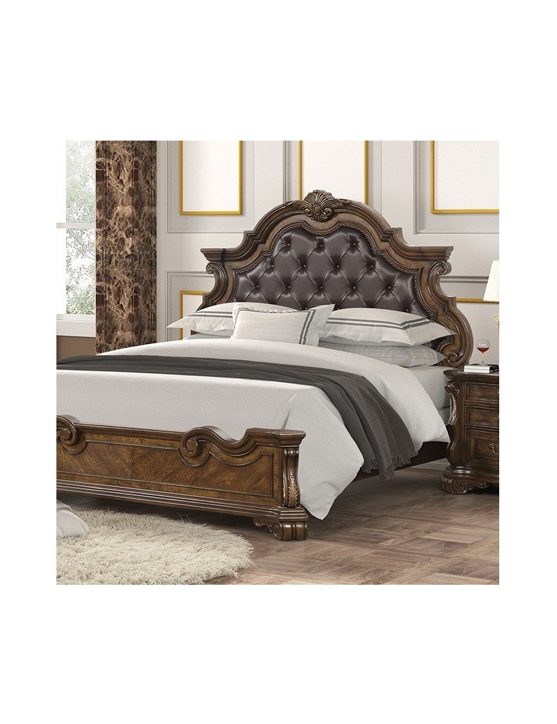 FM70003DB-W 5PC Queen Bedroom Set Traditional Style Dark Brown Leovanni Collection by Furniture of America