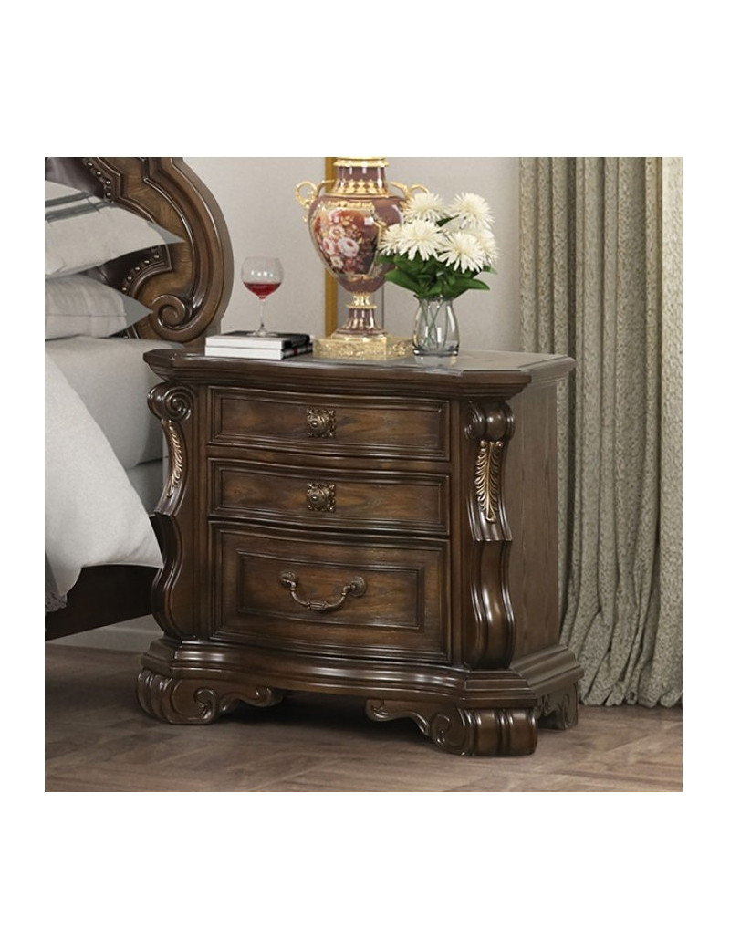 FM70003DB-W 5PC Queen Bedroom Set Traditional Style Dark Brown Leovanni Collection by Furniture of America