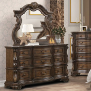 FM70003DB-W 5PC Queen Bedroom Set Traditional Style Dark Brown Leovanni Collection by Furniture of America