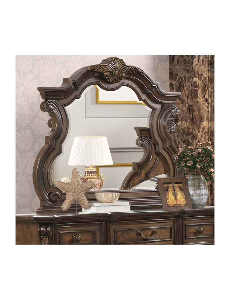 FM70003DB-W 5PC Queen Bedroom Set Traditional Style Dark Brown Leovanni Collection by Furniture of America