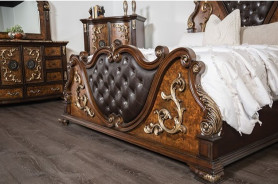 FM7422CH 5PC Queen Bedroom Set Traditional Style Dark Cherry Oak Finish Aquilina Collection by Furniture of America