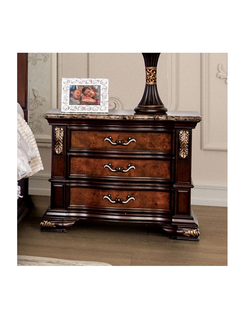FM7422CH 5PC Queen Bedroom Set Traditional Style Dark Cherry Oak Finish Aquilina Collection by Furniture of America