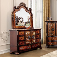 FM7422CH 5PC Queen Bedroom Set Traditional Style Dark Cherry Oak Finish Aquilina Collection by Furniture of America
