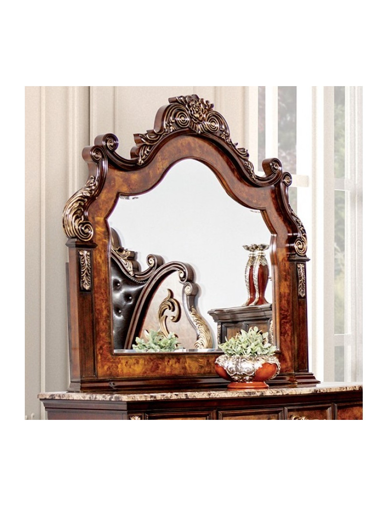 FM7422CH 5PC Queen Bedroom Set Traditional Style Dark Cherry Oak Finish Aquilina Collection by Furniture of America