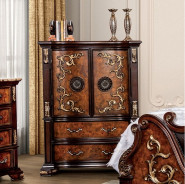 FM7422CH 5PC Queen Bedroom Set Traditional Style Dark Cherry Oak Finish Aquilina Collection by Furniture of America