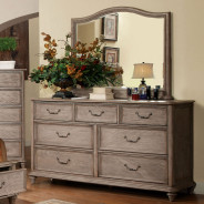 CM7613 5PC Queen Bedroom Set Rustic Style Natural/Ivory Finish by Furniture of America