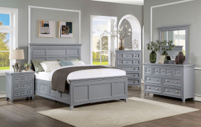 CM7413 GY 5PC Queen Bedroom Transitional Style Gray Finish by Furniture of America
