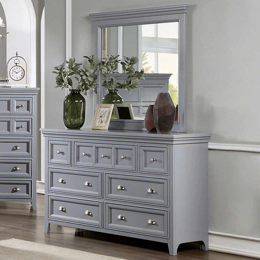 CM7413 GY 5PC Queen Bedroom Transitional Style Gray Finish by Furniture of America