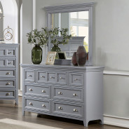 CM7413 GY 5PC Queen Bedroom Transitional Style Gray Finish by Furniture of America