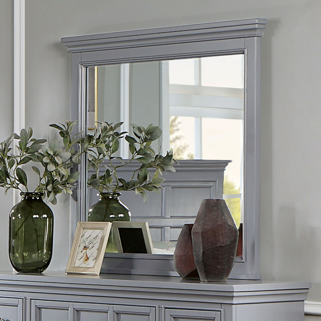 CM7413 GY 5PC Queen Bedroom Transitional Style Gray Finish by Furniture of America