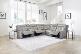 6PC Canterbury-Pewter Zero Gravity Modular Power Reclining Sectional By Parker House