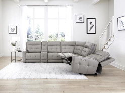 6PC Canterbury-Pewter Zero Gravity Modular Power Reclining Sectional By Parker House