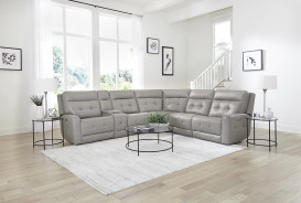 6PC Canterbury-Pewter Zero Gravity Modular Power Reclining Sectional By Parker House