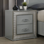 FM7253GY 5PC Queen Bedroom Set Contemporary Style Metallic Gray Finish By Furniture Of America