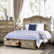 CM7613 5PC Queen Bedroom Set Rustic Style Natural/Ivory Finish by Furniture of America