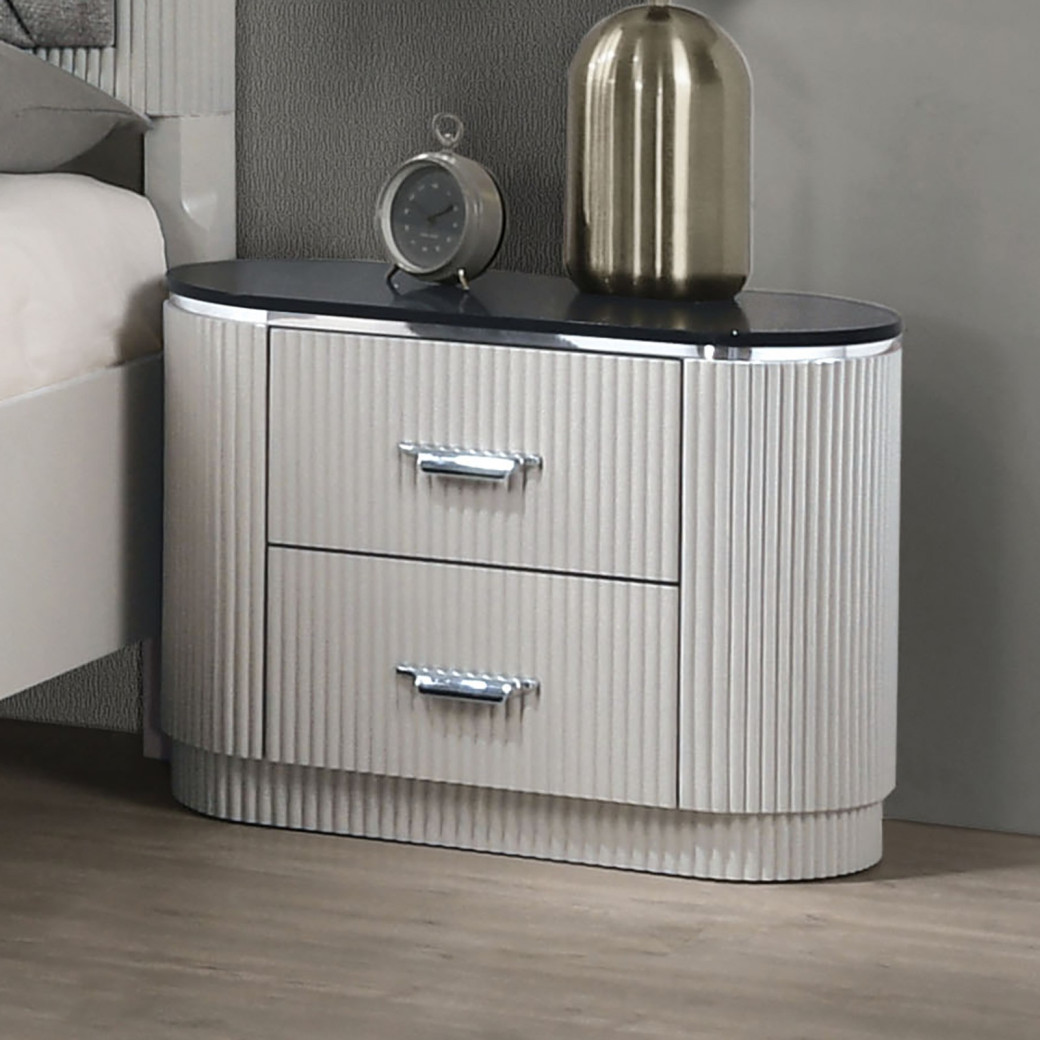 FM7244GY 5PC Queen Bedroom Set Contemporary Style Aldgate Collection by Furniture of America