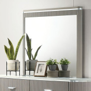 FM7243GY 5PC Queen Bedroom Set Contemporary Style Aldridge Collection Light Gray Finish by Furniture of America