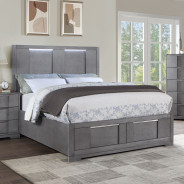 CM7475GY 5PC Queen Bedroom Set Contemporary Style Gray Finish  By Furniture Of America