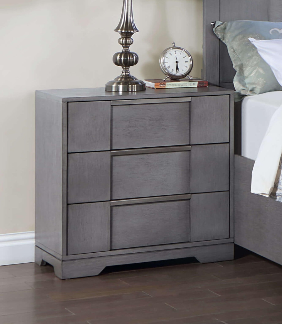 CM7475GY 5PC Queen Bedroom Set Contemporary Style Gray Finish  By Furniture Of America