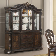 FM31003DB-T 7PC Dining set Traditional Style in Dark Brown Leovanni Collection By Furniture of America