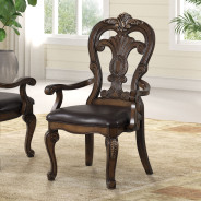 FM31003DB-T 7PC Dining set Traditional Style in Dark Brown Leovanni Collection By Furniture of America