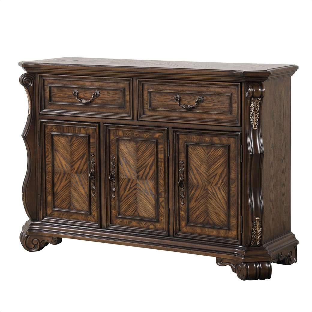FM31003DB-T 7PC Dining set Traditional Style in Dark Brown Leovanni Collection By Furniture of America