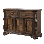 FM31003DB-T 7PC Dining set Traditional Style in Dark Brown Leovanni Collection By Furniture of America