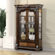 FM31002DB 7PC Dining set Double Pedestal Dark Brown Finish Promenade Collection By Furniture of America