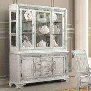 FM31000WH-T 7PC Dining Set Traditional Style Creamy White Finish Stella Mia Collection By Furniture of America