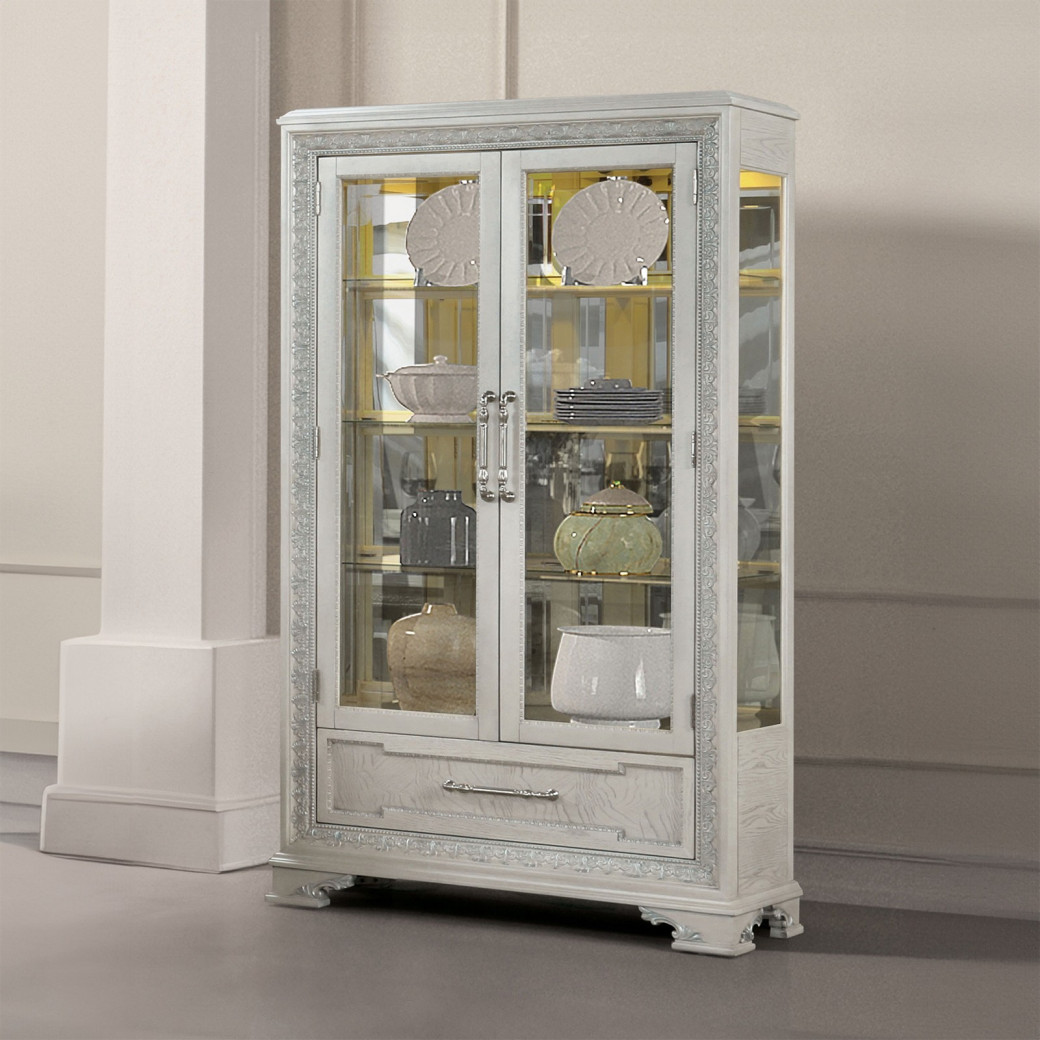 FM31000WH-T 7PC Dining Set Traditional Style Creamy White Finish Stella Mia Collection By Furniture of America