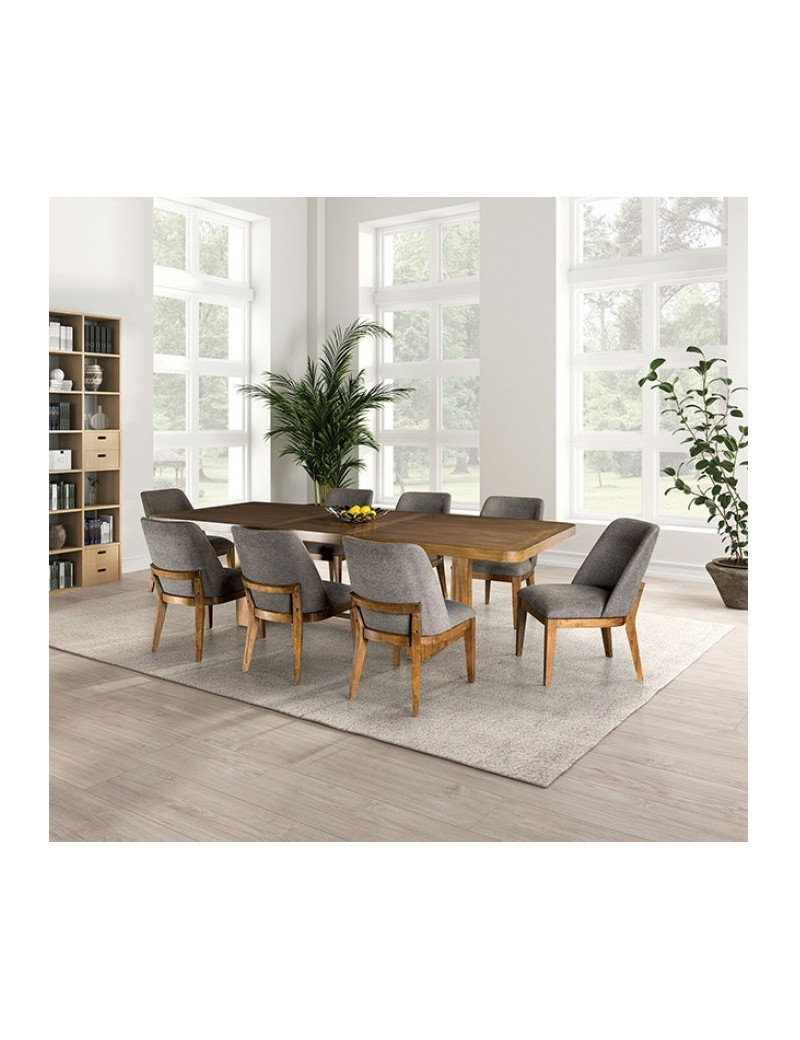 FM3421BR-T 7PC Dining Set Rectangular Table Transitional Style Mandal Collection By Furniture of America