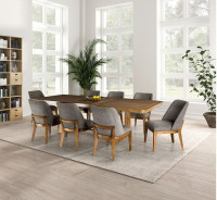 FM3421BR-T 7PC Dining Set Rectangular Table Transitional Style Mandal Collection By Furniture of America