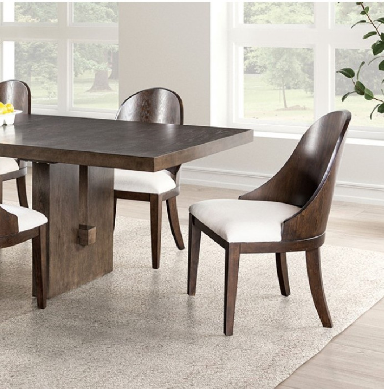 FM3420BR-T 7PC Dining set Transitional Style Dark Walnut Finish Morden Collection By Furniture of America