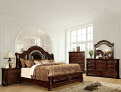 CM7588  5PC Queen Bedroom Traditional Style Brown Cherry . Flandreau Collection by Furniture of America
