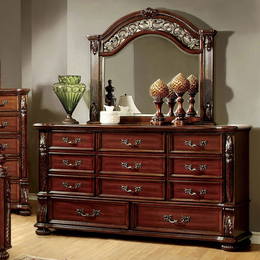 CM7588  5PC Queen Bedroom Traditional Style Brown Cherry . Flandreau Collection by Furniture of America
