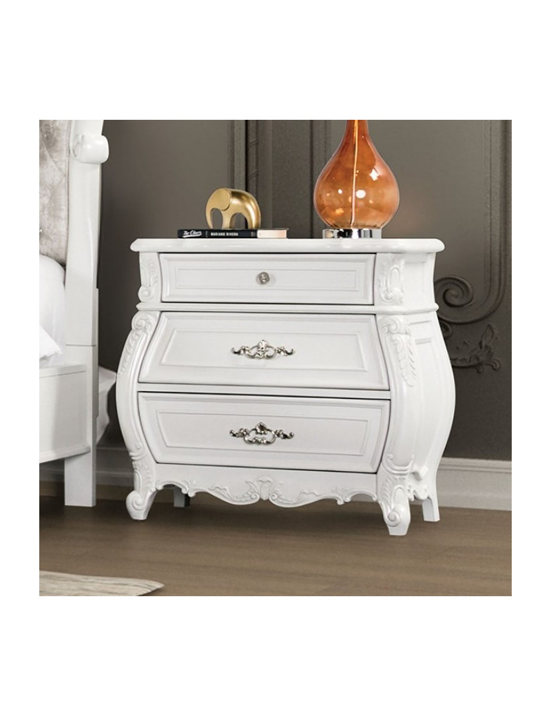 FM7419WH 5PC Queen Bedroom Set Traditional Style White /Tan finish Valentini Collection by Furniture of America