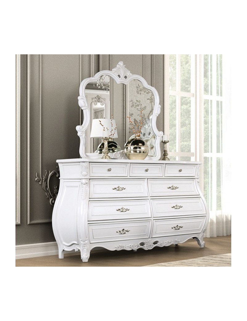 Valentino - Queen 5 Piece Bedroom Set(Bed, Dresser, Mirror, Chest) - White main image 1