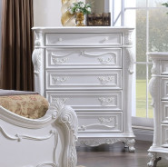 FM7635WH 5PC Queen Bedroom Set Traditional Style White Finish Ventresca Collection by Furniture of America