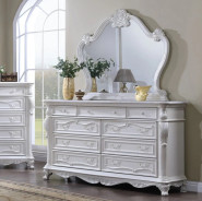 FM7635WH 5PC Queen Bedroom Set Traditional Style White Finish Ventresca Collection by Furniture of America