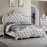 FM7635WH 5PC Queen Bedroom Set Traditional Style White Finish Ventresca Collection by Furniture of America