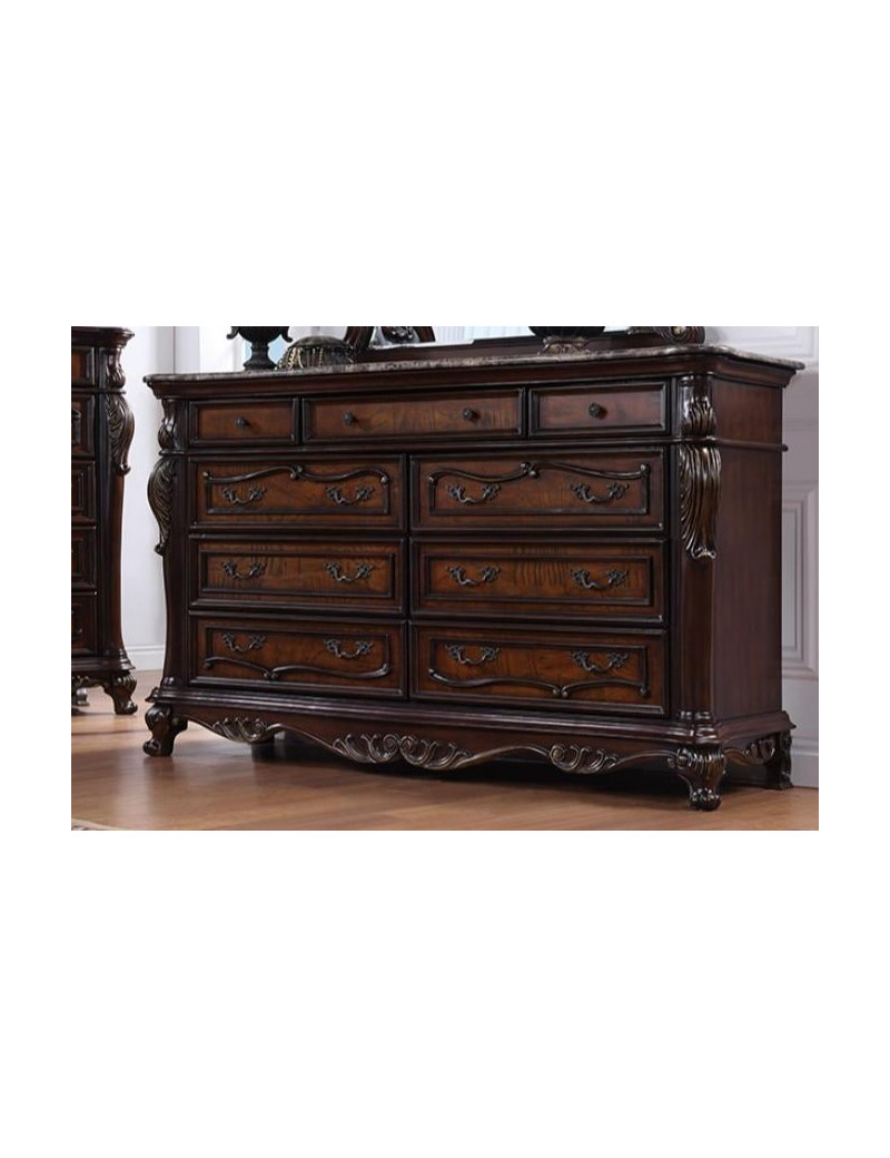 FM7635CH 5PC Queen Bedroom Set Traditional Style Dark Cherry Finish Ventresca Collection by Furniture of America