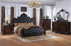 FM7635CH 5PC Queen Bedroom Set Traditional Style Dark Cherry Finish Ventresca Collection by Furniture of America