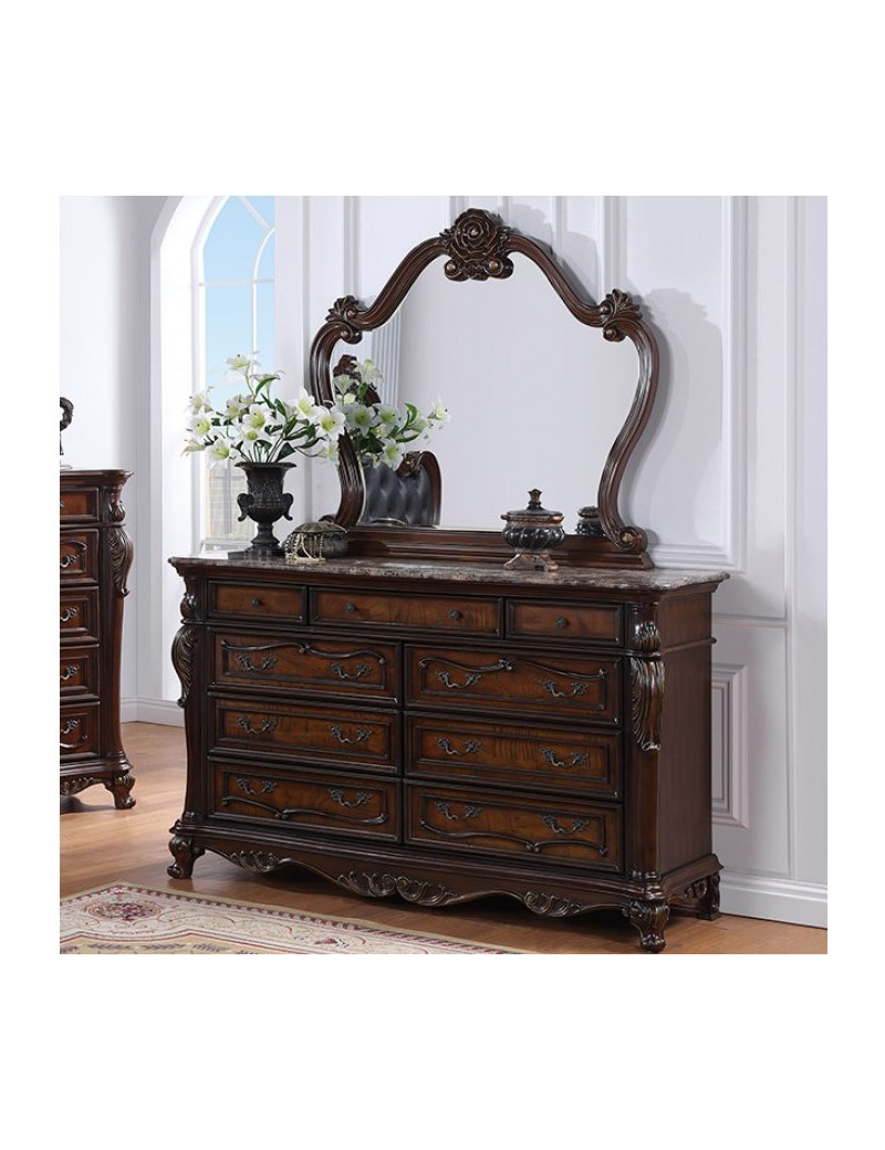 FM7636CH 5PC Queen Bedroom Set Traditional Style Dark Cherry Finish Roselli Collection by Furniture of America