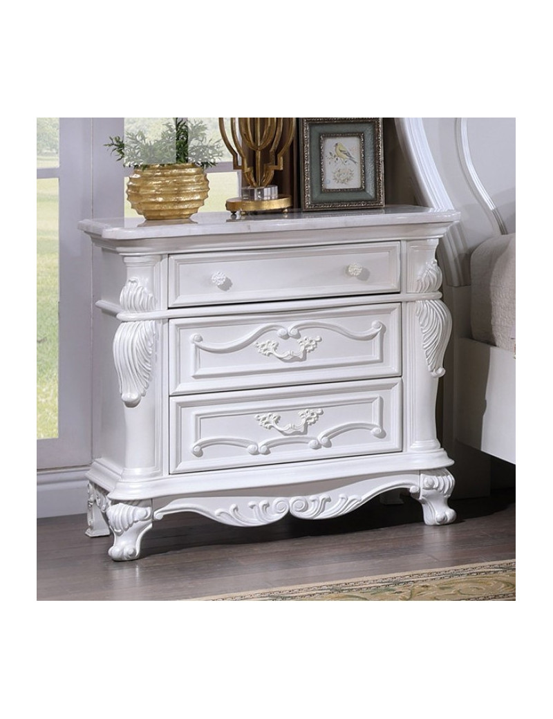 FM7636 5PC Queen Bedroom Set Traditional Style White Finish Roselli Collection by Furniture of America