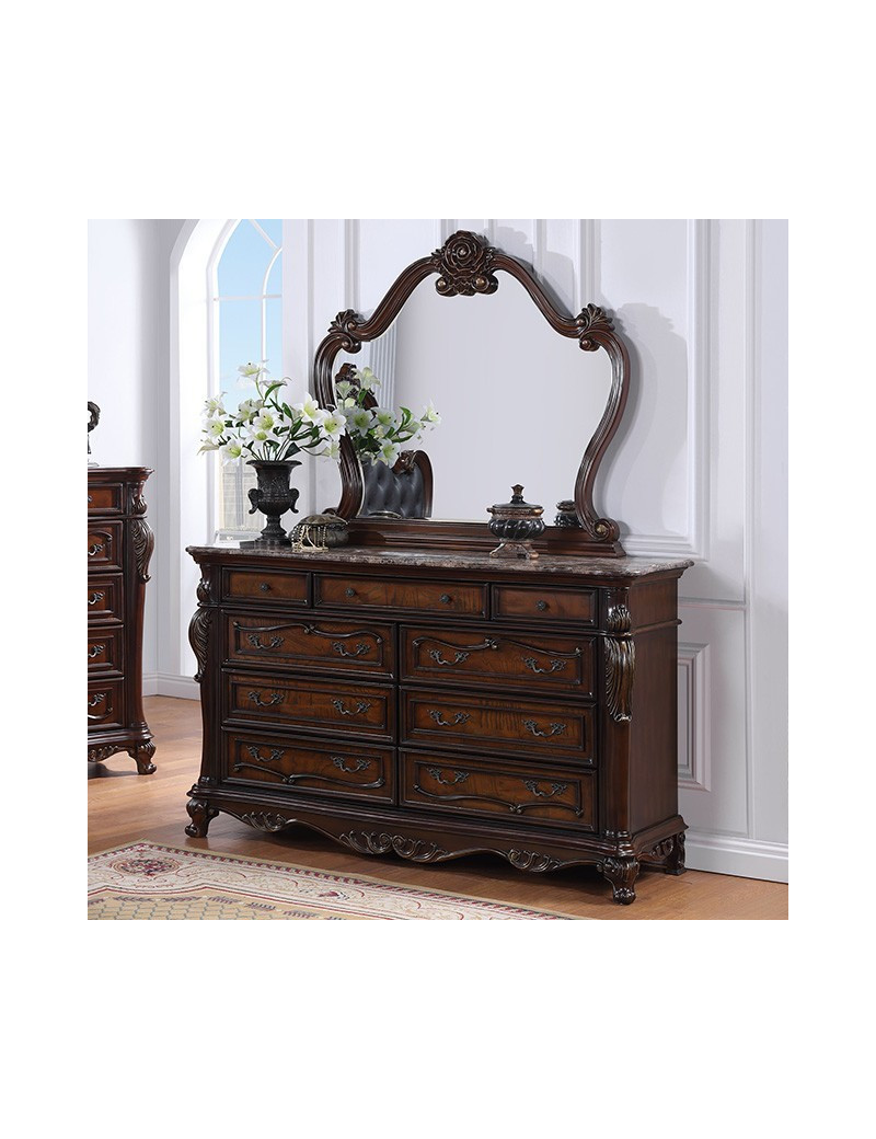 FM7637CH 5PC Queen Bedroom Set Traditional Style Dark Cherry Finish Cremona Collection by Furniture of America
